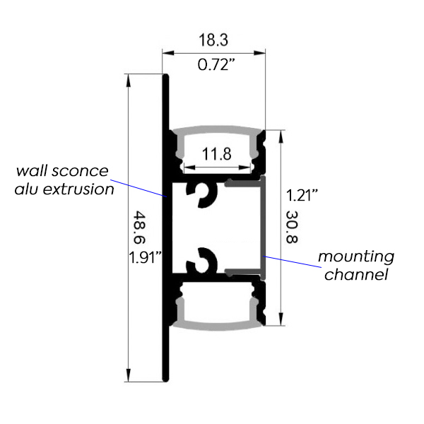 LED Channel For Wall For 10mm LED Strip Lights - Two Sides Illumination LED Channel For Wall For 10mm LED Strip Lights - Two Sides Illumination